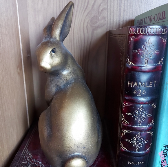 Solid Brass Bunny Bookends - Picture 4 of 4